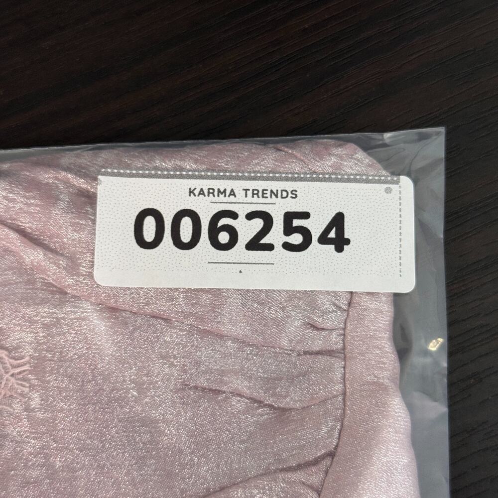 Free People Top Womens Small Shimmer On Cami Satin Lace Blouse Romantic Pink NEW - Picture 10 of 10